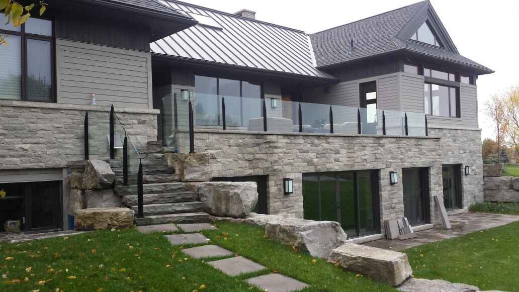 glass railing in Toronto home