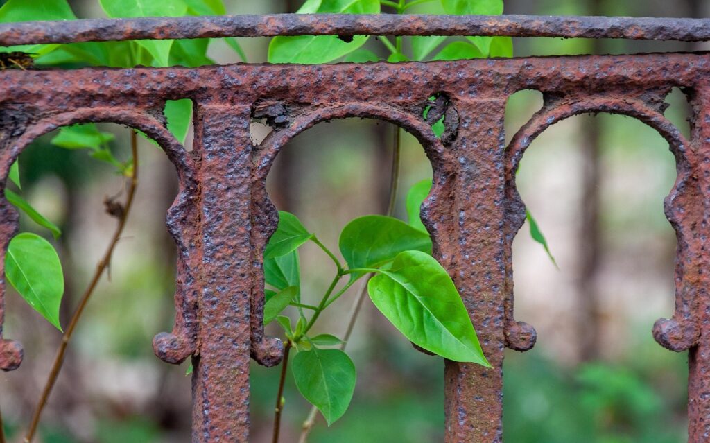 rusty wrought iron railings installation